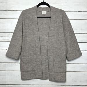 Wilfred XXS Grey Wool Blend Open Front Cardigan Longline Sweater